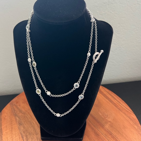 Judith Ripka 5.40 carat Lab Created Sterling Silver Station...